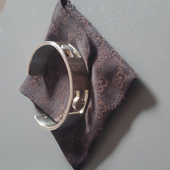 Gucci Cuff Bangle Bracelet Sterling Silver